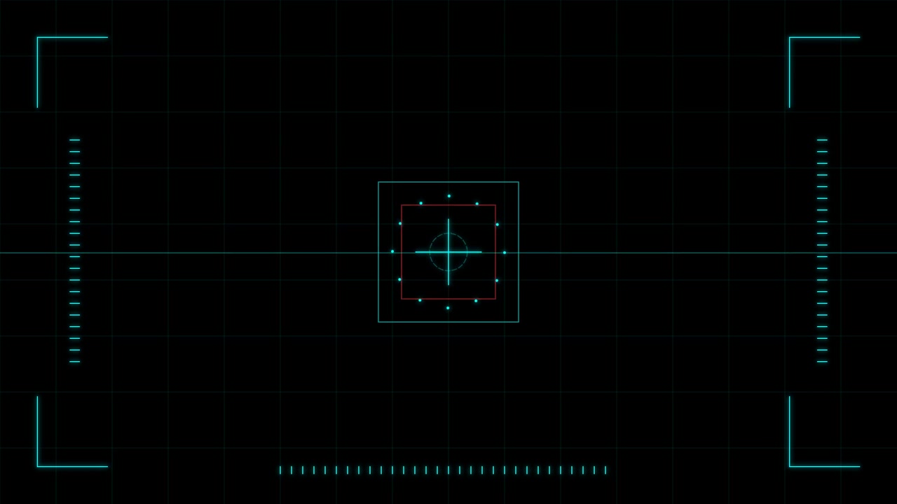Digital HUD Targeting Reticle Overlay on Grid Background