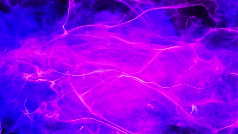 plasma in room fly and form swirls, lines, net structures. colorful beautiful bg with lambent magic particles. glow particles spread like ink effect. luma matte as alpha channel.