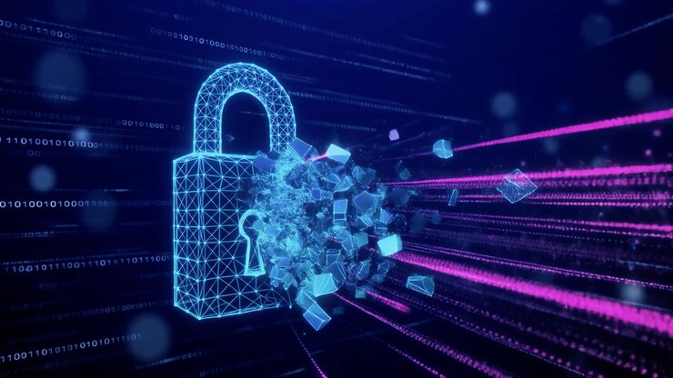 Digital Padlock Breaking Apart in Cyber Security Breach