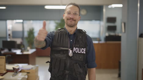 african american cop giving thumbs up