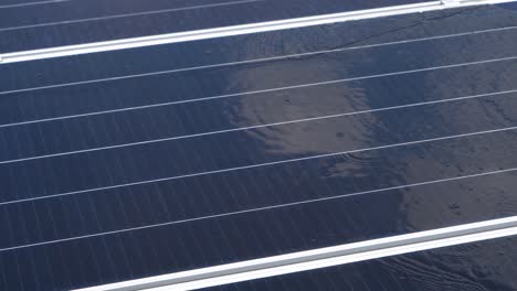 worker use machine to wash solar cell panel, daylight