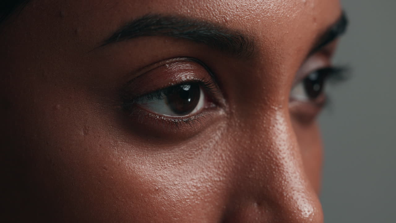 Eyes, face and skincare with a woman closeup