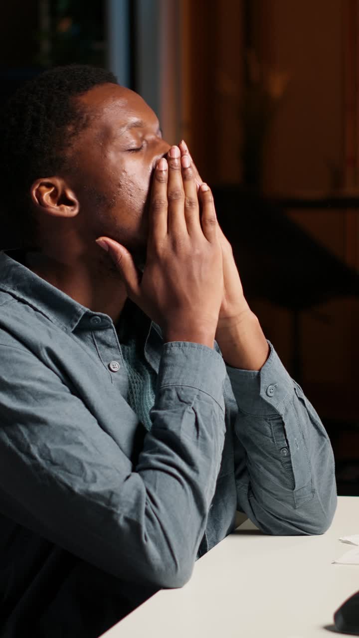 Stressed and Tired Man Feeling Burnout