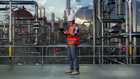 engineer inspecting industrial plant