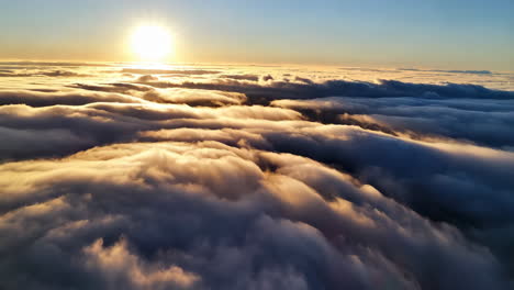 sunrise or sunset above the clouds