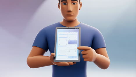 3d animated character using a digital tablet
