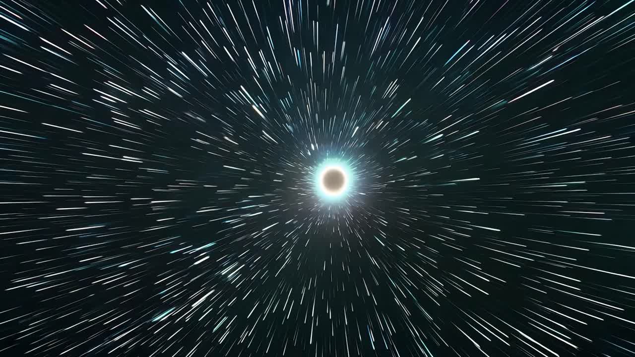 Abstract Space Background with Stars and Light Streaks