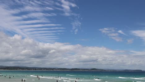 Scenic beach views transitioning from sky to shore