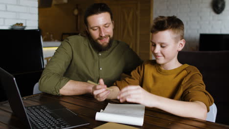 Caucasian-man-and-boy-in-the-living-room