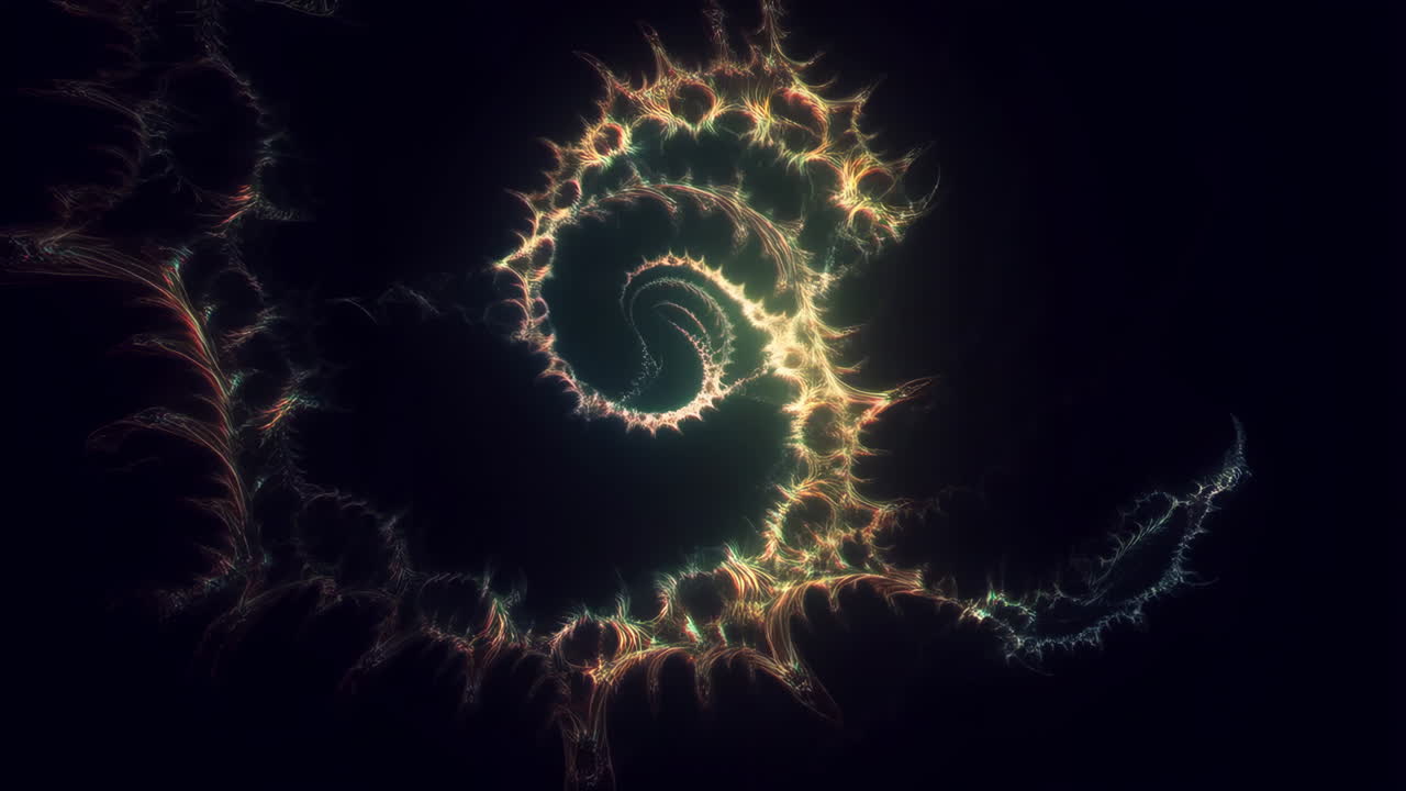 Abstract Glowing Fractal Spiral