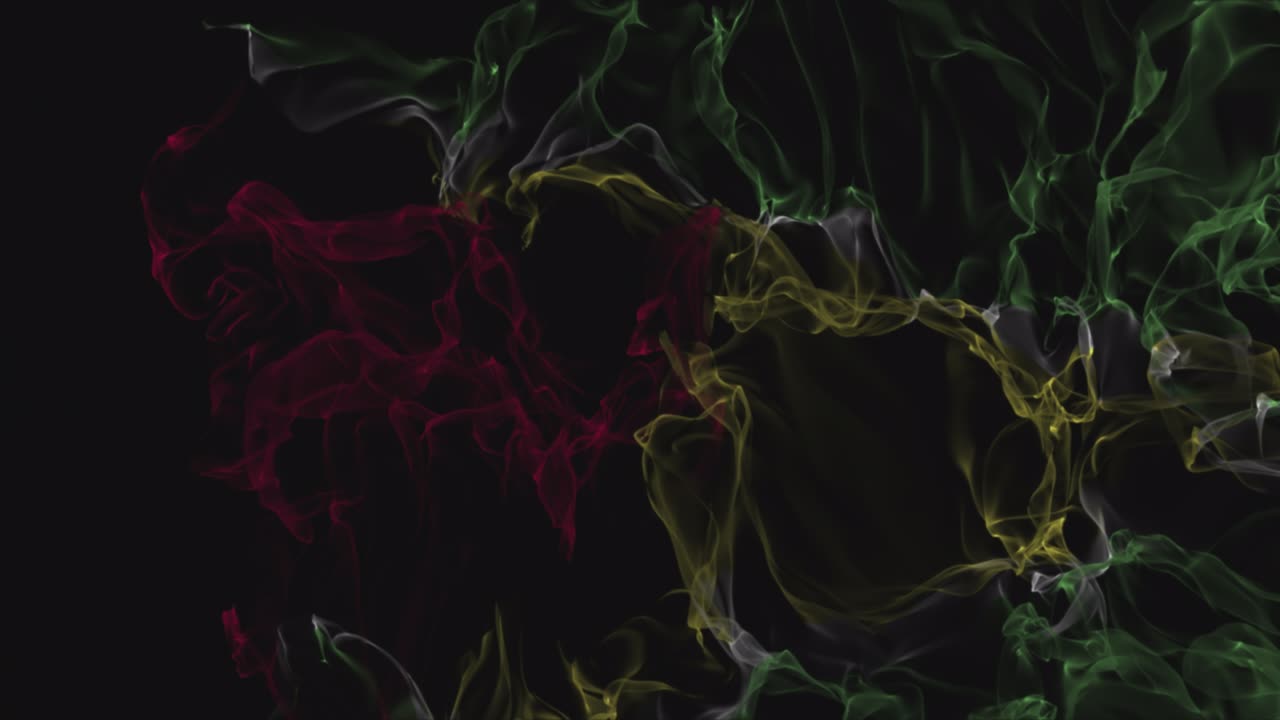 flag Guyana turns into smoke. State weakening concept, alpha channel.