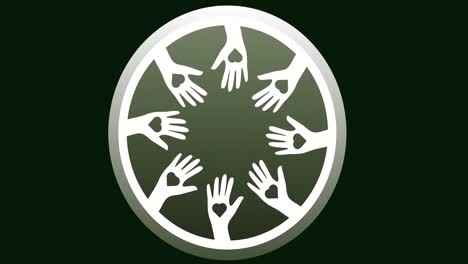 Animation-of-hands-with-heart-icon-over-black-background