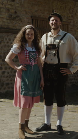couple dressed in traditional bavarian clothing