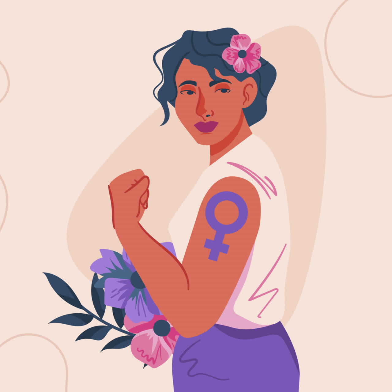 ilustración de una mujer poderosa