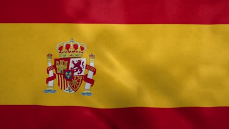 bandera nacional de españa soplando en el viento. bucle sin costuras