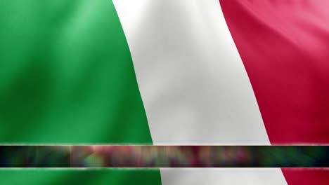 italy flag waving with animated lower third flow motion