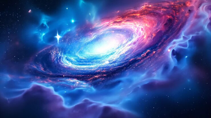 Eine lebendige Spiralgalaxie im Weltraum