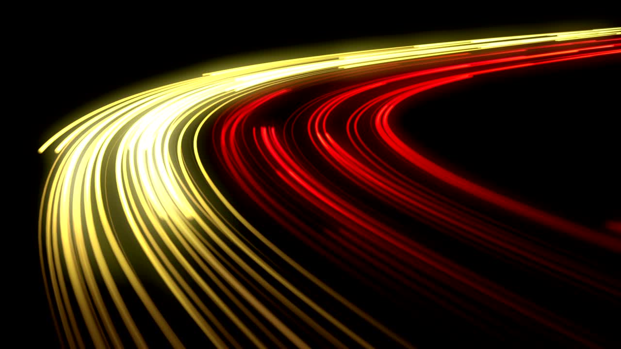 Splendida vista delle luci dell'autostrada. Animazione 3D in loop. Time-lapse