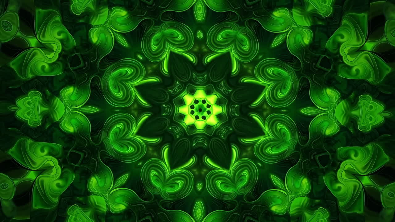 Vibrant Green Kaleidoscope Abstract Pattern
