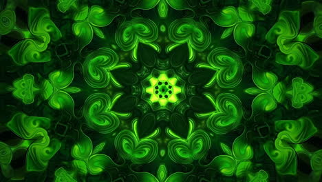 vibrant green kaleidoscope abstract pattern