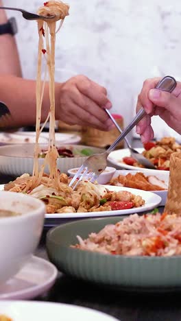 friends sharing a meal at a table