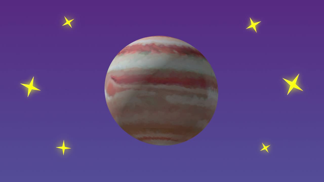 diseño de dibujos animados girando la tierra con estrellas en el espacio exterior. esta animación es un bucle sin costuras. animación del planeta tierra. estilo de dibijos animados, el planeta gira, gira.