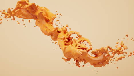 flowing fluid with splashing shape background, 3d rendering.