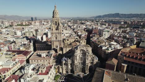 impressive aerial view of cathedral church of saint mary, murcia