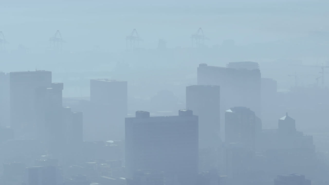 도시 풍경 위의 모양의 애니메이션