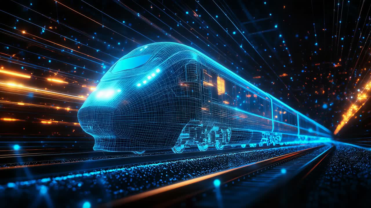 Futuristic High-Speed Train in a Tunnel