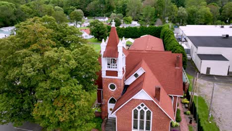 first united methodist church aerial orbit in mountain city tennessee