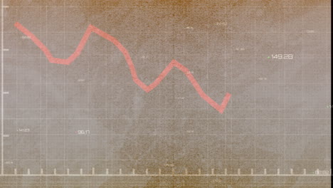 animation of financial data processing on beige background