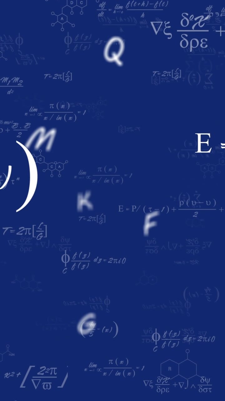 Animation of english alphabets, chemical structures and floating against blue background