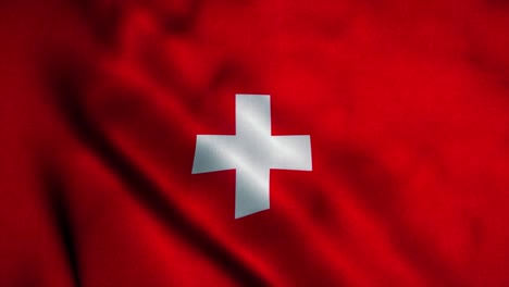 bandera suiza ondeando en el viento. bandera nacional de suiza. signo de suiza animación de bucle sin costuras. 4k