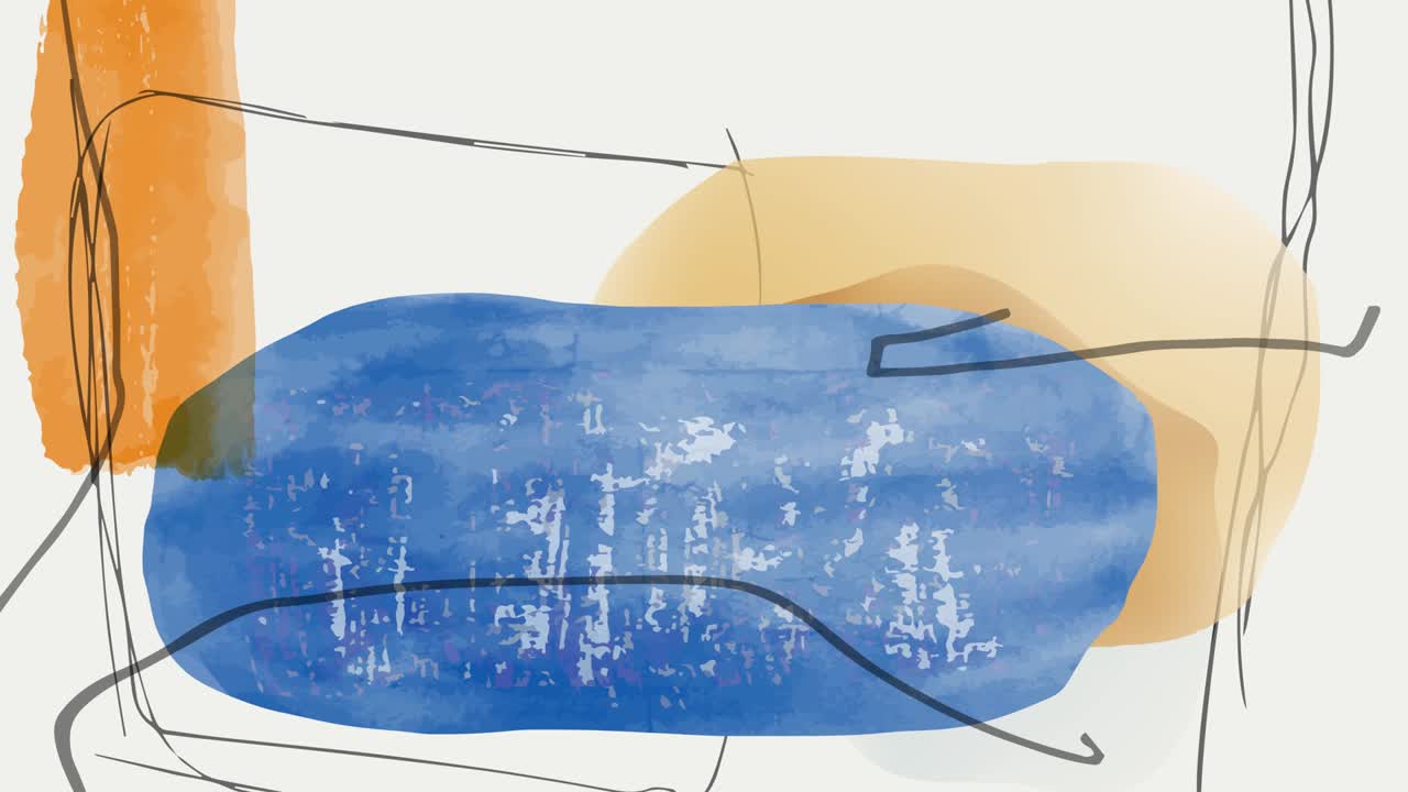 Animated minimalistic abstract hand painted paint stains, blots. Abstract compositions of watercolor stains on light background for your design. Stock video