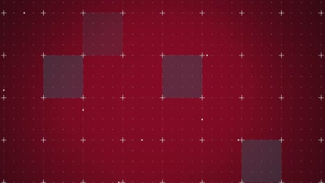 animation of moving markers and squares over grid on red background