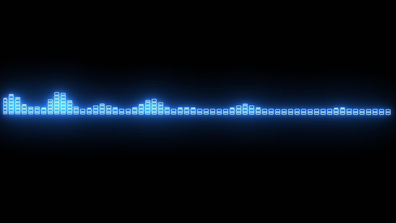 Blue Neon Audio Equalizer Visualization