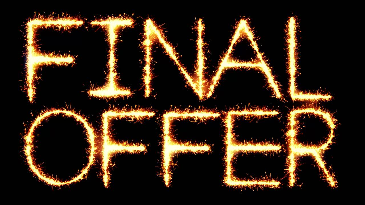 Final Offer Sparkler Display