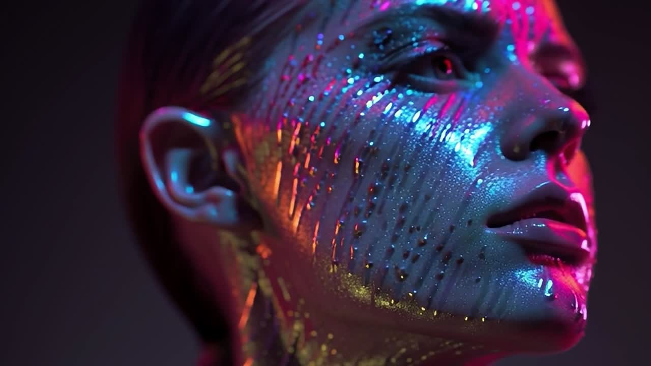 Colorful light reflections create a captivating expression of beauty