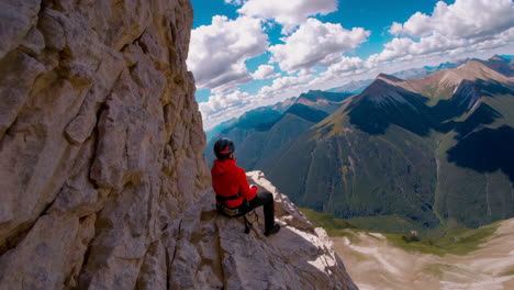 climber on mountain peak
