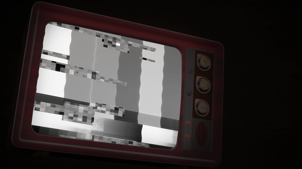 Vintage TV with Static/Green Screen
