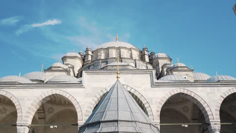 sultanahmet mosque and blue sky background in istanbul. 4k footage in turkey