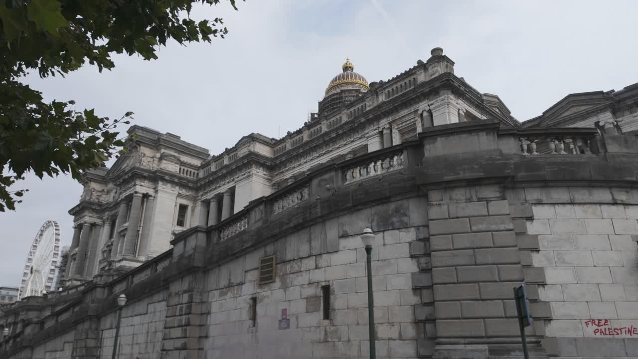 Impressive architecture of Brussels Palace of Justice with its dome and neoclassical facade, a landmark in the Belgian capital