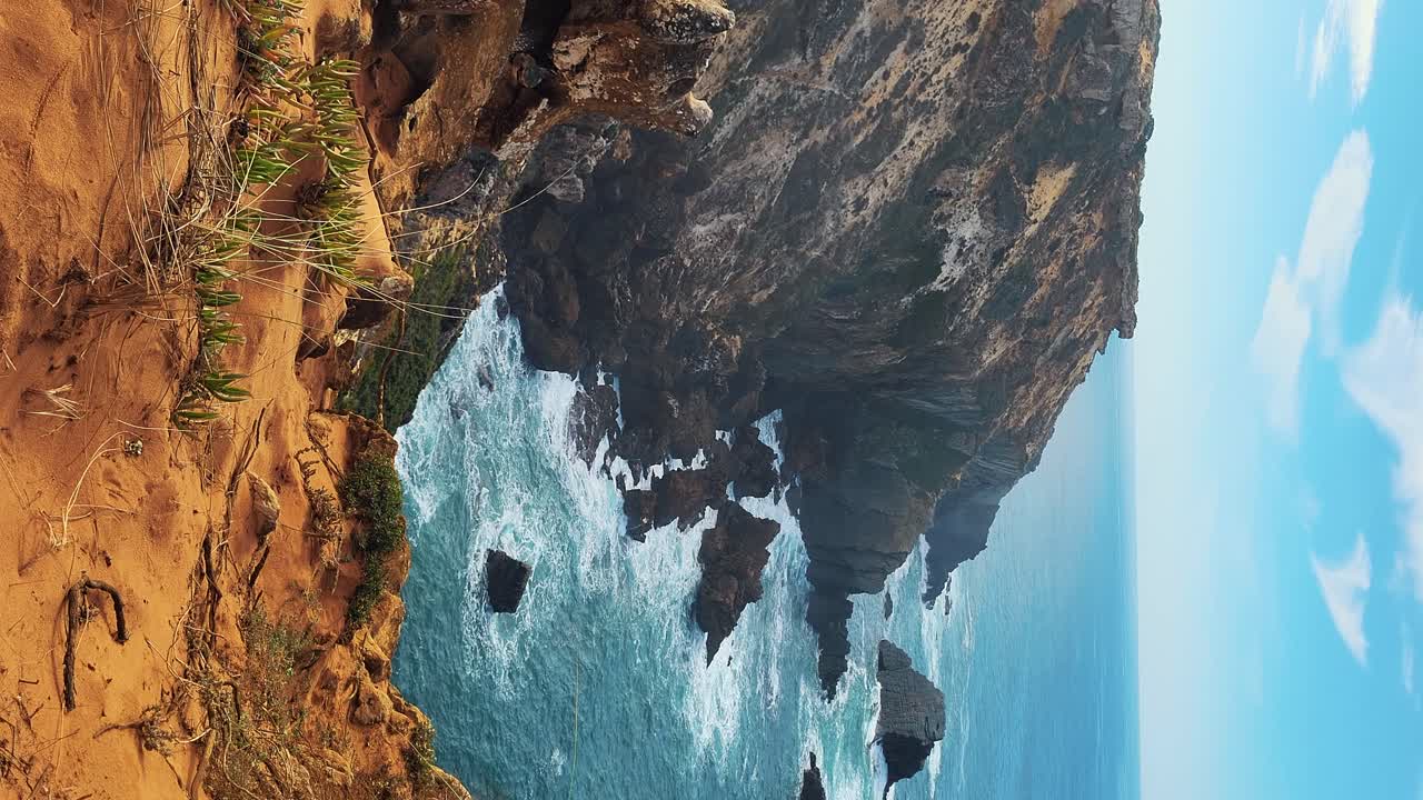 Almograve Beach, Alentejo, Portugal, Vicentine Coast Natural Park Portugal, Hiking Rota Vicentina the Fisherman's Trail Along the Alentejo Coastline to Wild and Rugged Beaches Narrow Cliff Side Paths