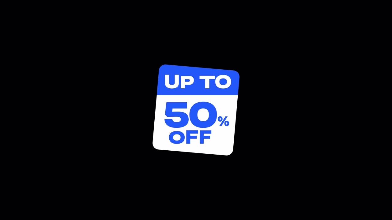 Animated Up To 50 Percent Off Sale Graphic