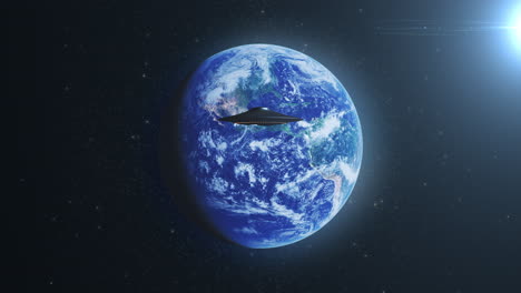 ufo hovering above earth