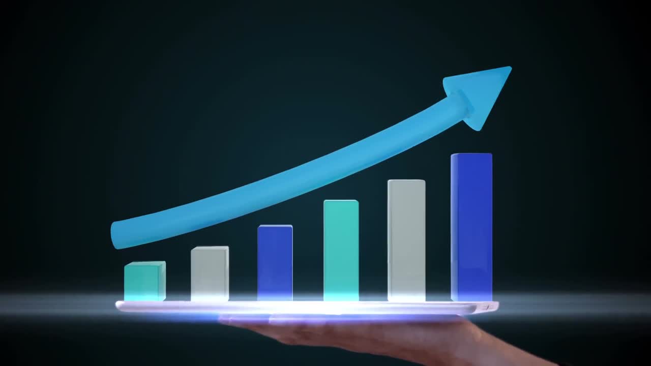 mujer de negocios usando una tableta para ver un holograma