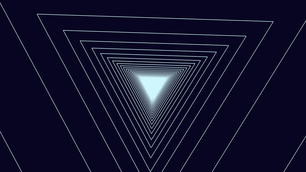 triángulo en zigzag líneas blancas simétricas sobre fondo negro