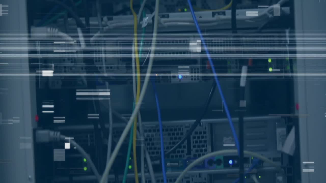 서버와 컴퓨터 와이어를 통해 오류의 애니메이션