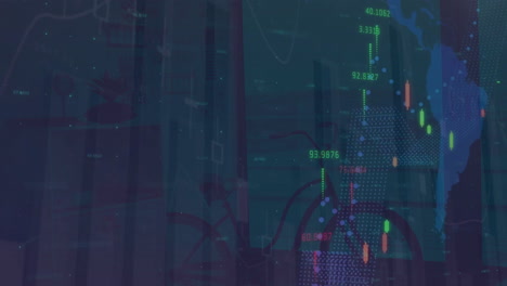 Animación-De-Estadísticas-Y-Procesamiento-De-Datos-Financieros-Sobre-El-Mapa-Mundial